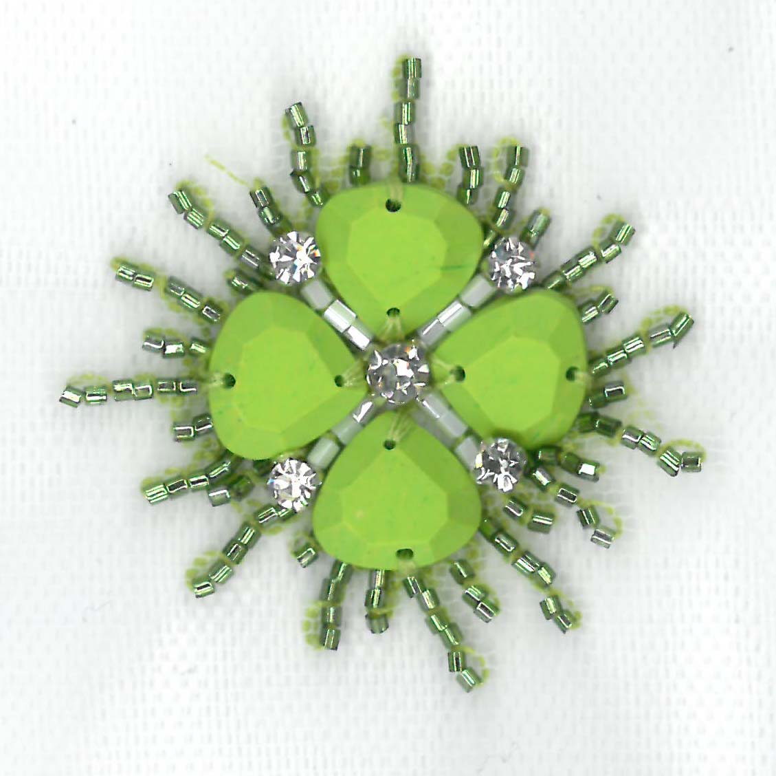 CRYSTAL BEADED MOTIF - GREEN